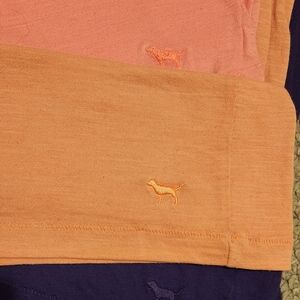 3 PINK Victoria's Secret Peach and Coral Tees